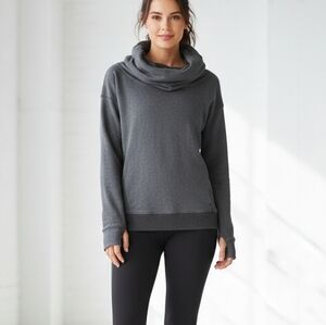 Lululemon Stress Less Pullover Hooded Sweater Heathered Black